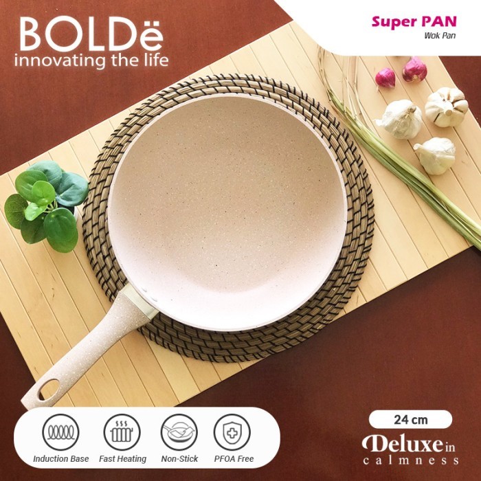 BOLDe Super PAN - WOK 24 cm Wajan Granite Beige Series TNG