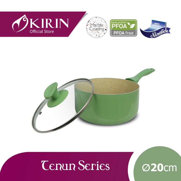 Kirin Saucepan Tenun 20cm Green Teflon Marble