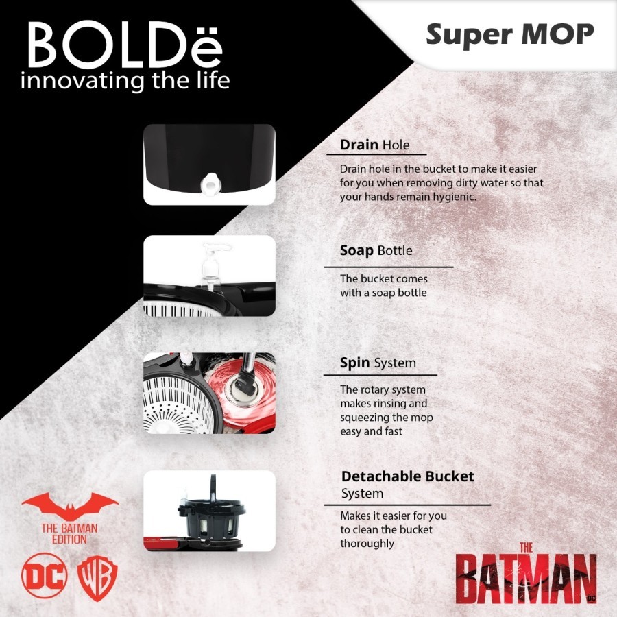 BOLDe Super MOP The Batman Original Alat Pel