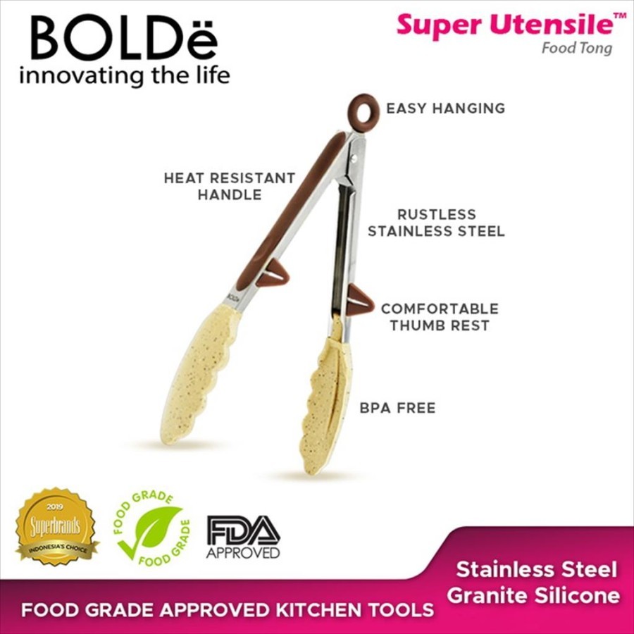 BOLDe Super Utensil Food Tong Capitan Makanan 9inchi