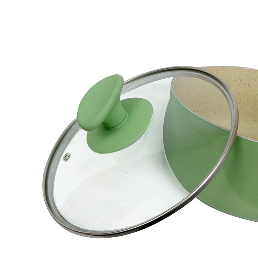 Kirin Saucepan Tenun 20cm Green Teflon Marble