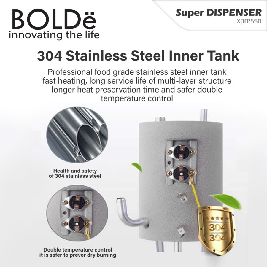 BOLDe Super Smart Fountain Xpresso + Remote Dispenser Galon Bawah - Hitam