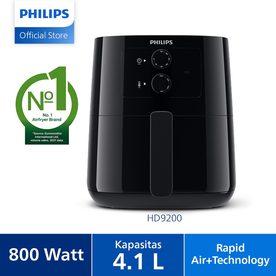 PHILIPS HD9200/90 Essential Airfryer Spectre - Black HD9200 