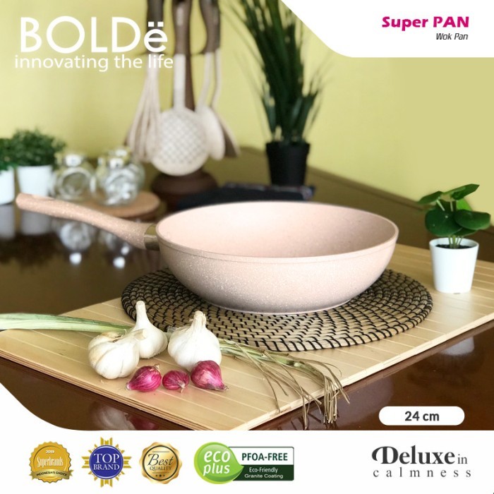 BOLDe Super PAN - WOK 24 cm Wajan Granite Beige Series TNG