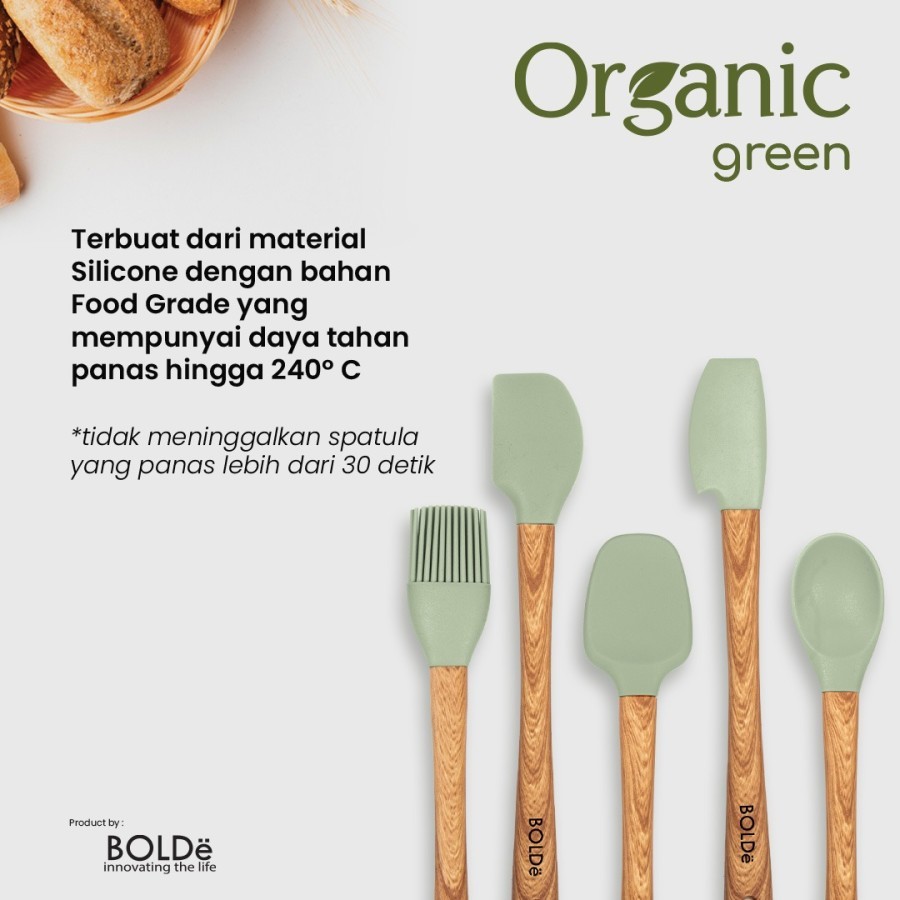 BOLDe Organic Green Utensil set 5pcs - Baking Set