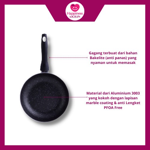 Kirin Frypan Deep Lado-Lado 24cm Teflon Marble