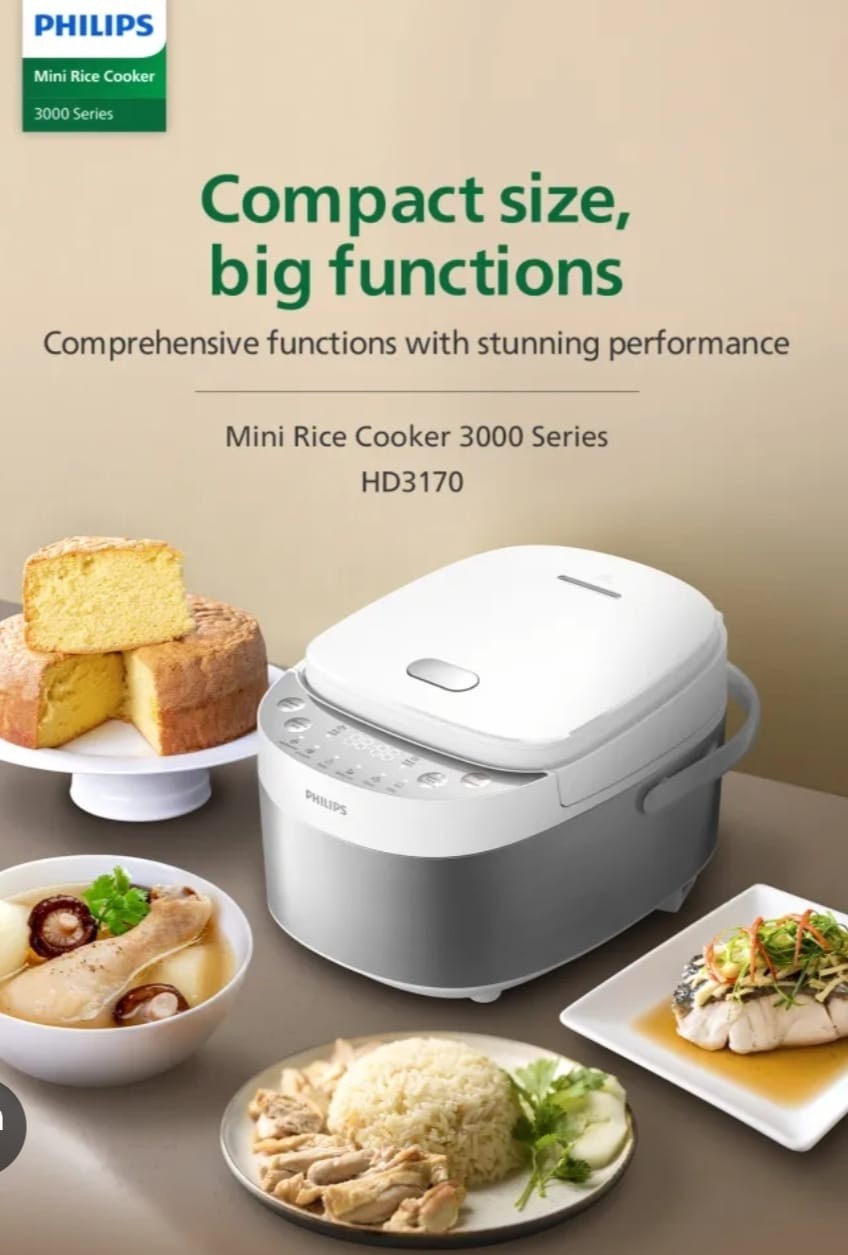 PHILIPS HD3170/33 Mini Rice Cooker Digital 0,85 Liter HD 3170 HD3170