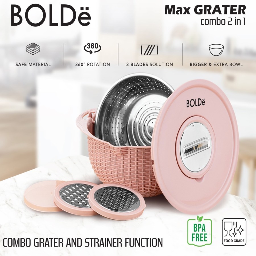 BOLDe MAX GRATER COMBO 2 IN 1 Parutan dan Pencuci Sayur