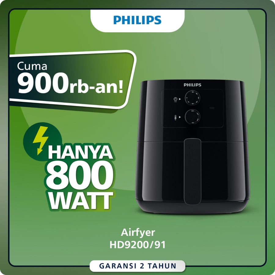 PHILIPS HD9200/90 Essential Airfryer Spectre - Black HD9200 