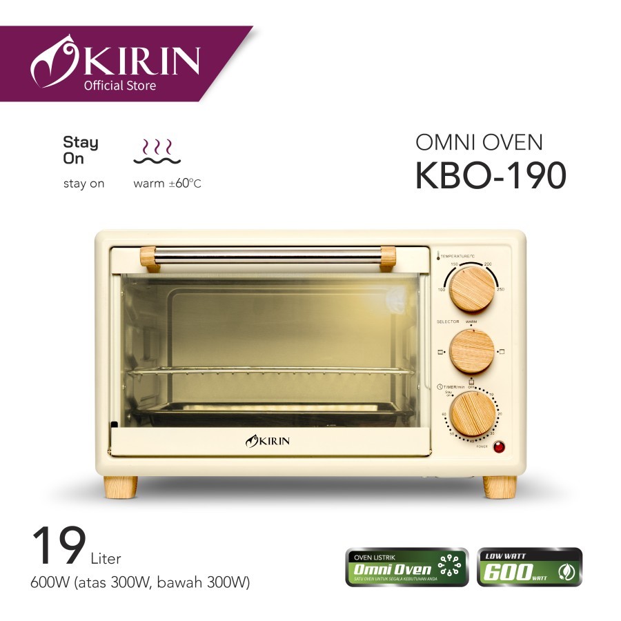 KIRIN Oven Toaster 19L Low Watt – KBO 190LW KBO190LW
