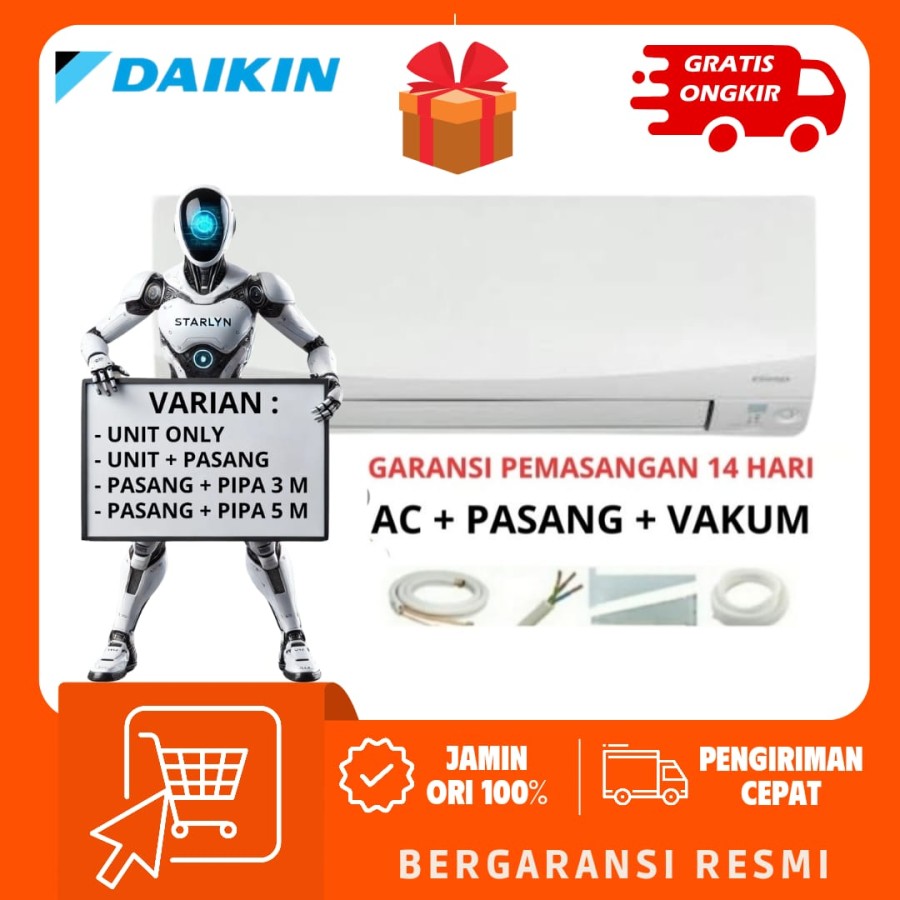 AC DAIKIN FTC 50 NV14 RC 2 PK + PASANG R32 STANDARD THAILAND
