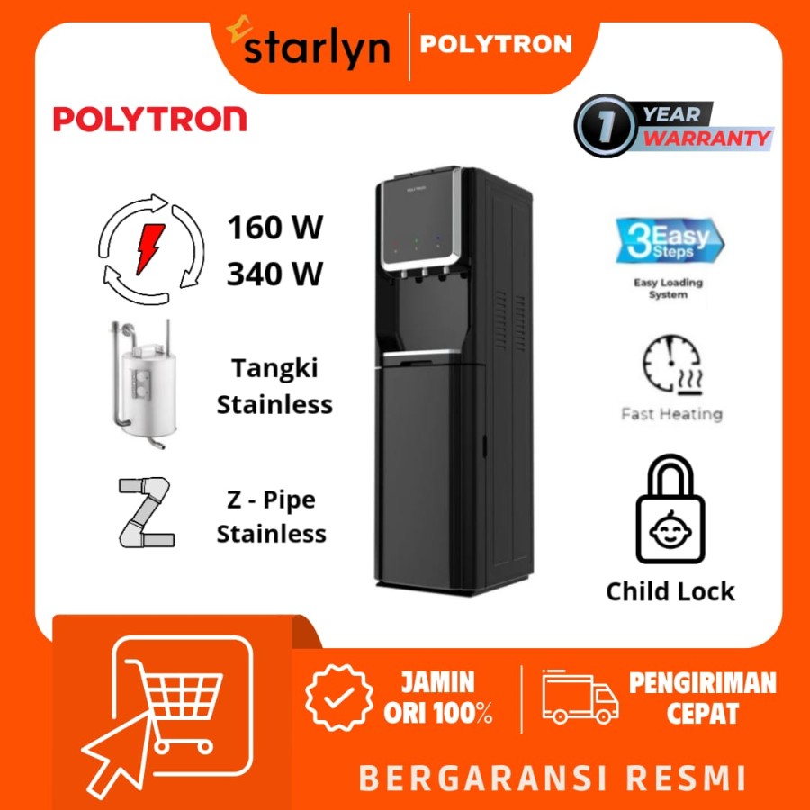 POLYTRON PWC615X DISPENSER GALON BAWAH PWC 615 KOMPRESOR PS-PWC615X 