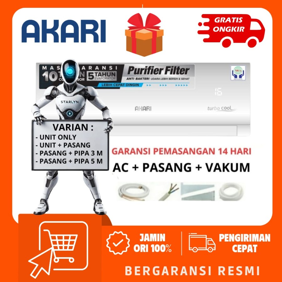 AC AKARI A-09TC88LWI 1 PK LOW WATT PURIFIER FILTER