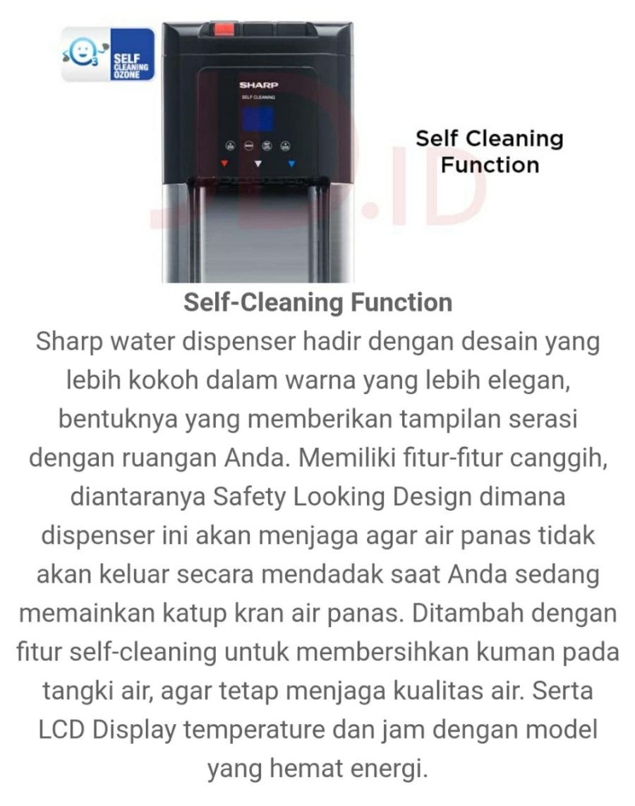 Sharp Dispenser Galon Bawah SWD-75EHL-SL / SWD75EHL / SWD75EHLSL