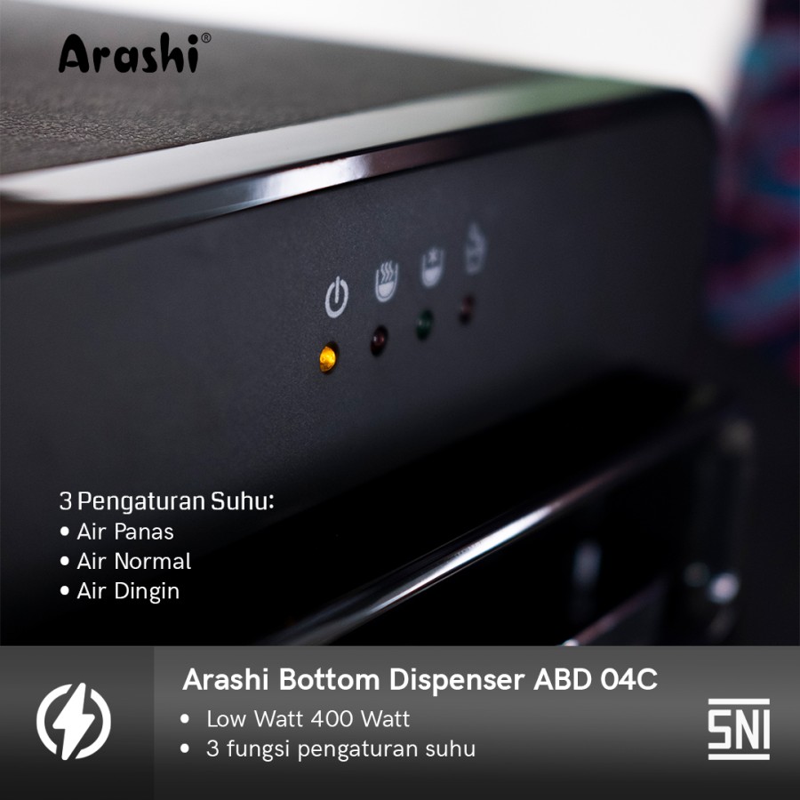 Dispenser Air Galon Bawah Arashi ABD 04C Water Dispeser 3 in 1