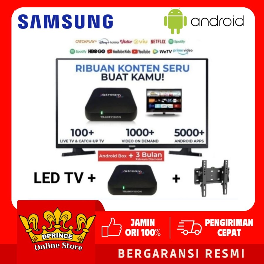 SAMSUNG LED TV 32" Digital Smart Android XStream Seru Ram 2GB 32T4001