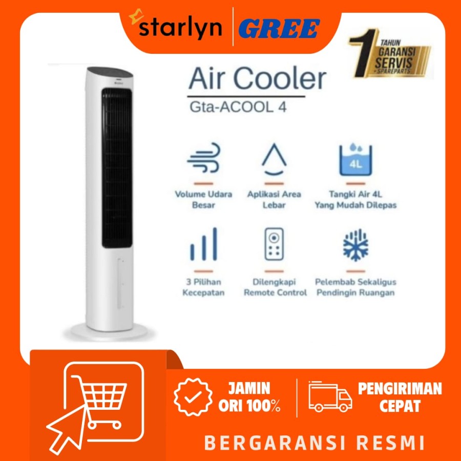 GREE ACOOL4 Humidifier Air Cooler Tower Fan 4 Liter 50 Watt GTA ACOOL4