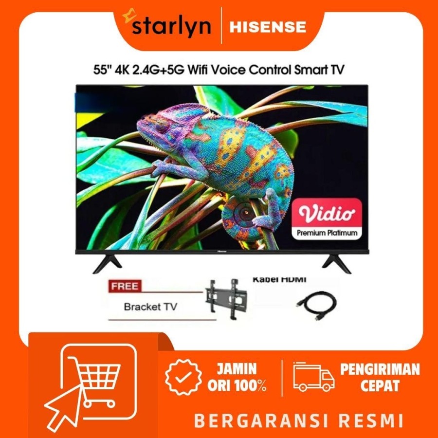 Hisense 50E6 50 inch Vidaa Smart 4K UHD TV-Bezelles 50E6K
