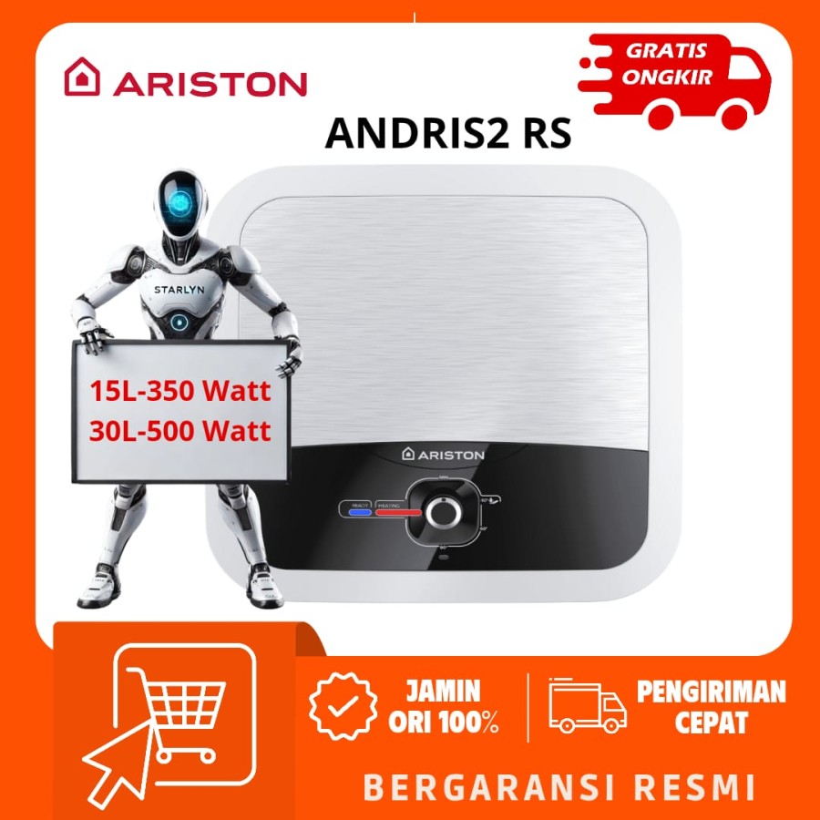 Water heater ariston an2 30rs 500 watt andris2 rs andris 2 rs