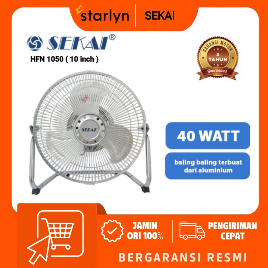 SEKAI Metal Floor Fan 10 Inch HFN1050 Kipas Angin Lantai HFN 1050
