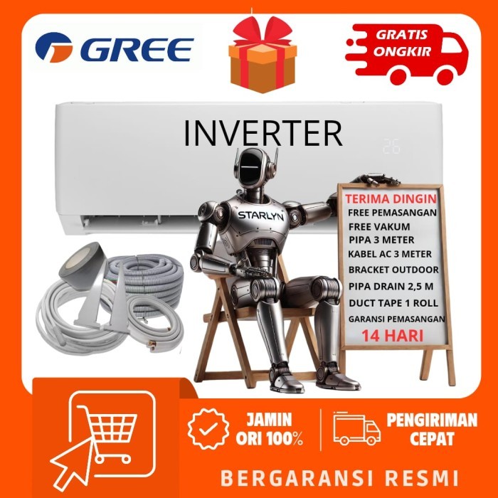 AC GREE 09F5S / 09 F5S AC Split 1 PK Inverter AC GWC-09F5S + PASANG [ TERIMA DINGIN ]