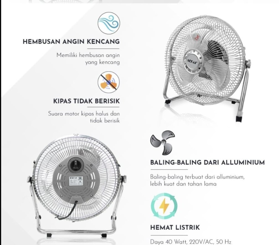 SEKAI Metal Floor Fan 10 Inch HFN1050 Kipas Angin Lantai HFN 1050 