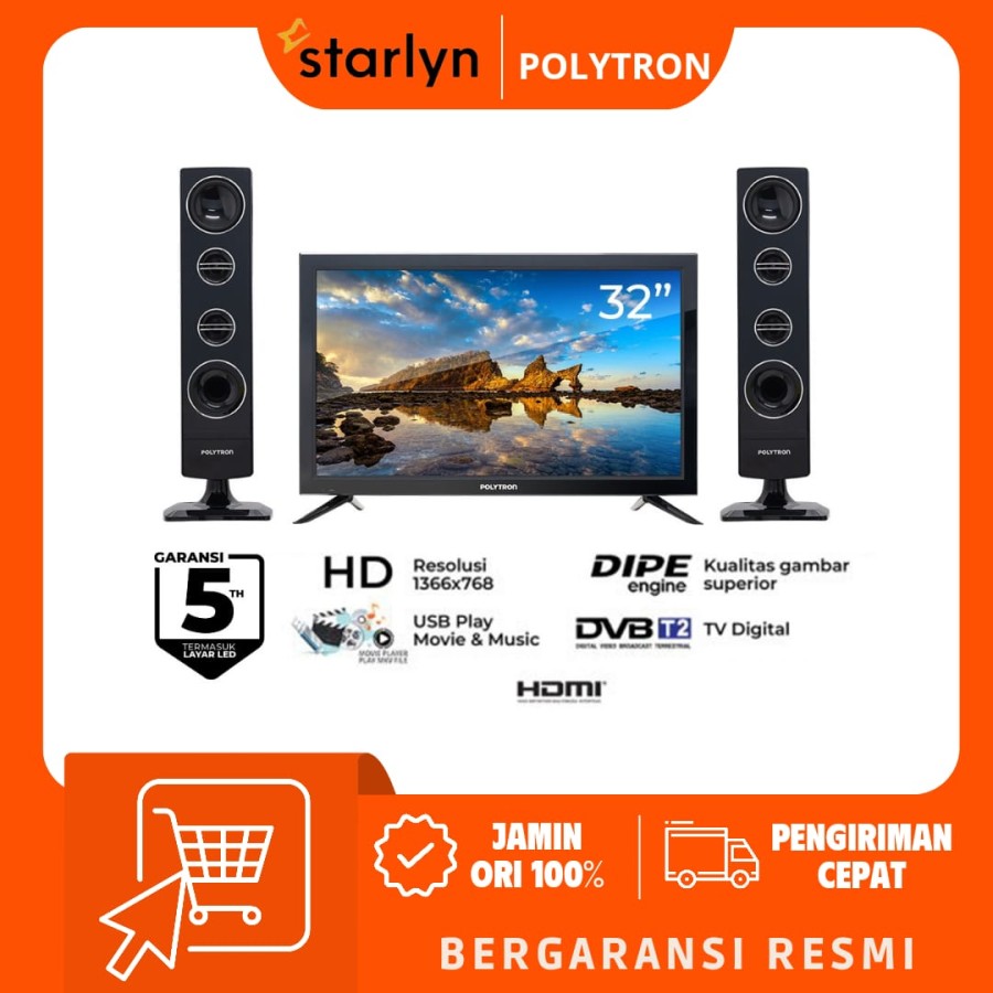 POLYTRON LED DIGITAL TV 32 INCH DVB-T2 PLD 32TV1855