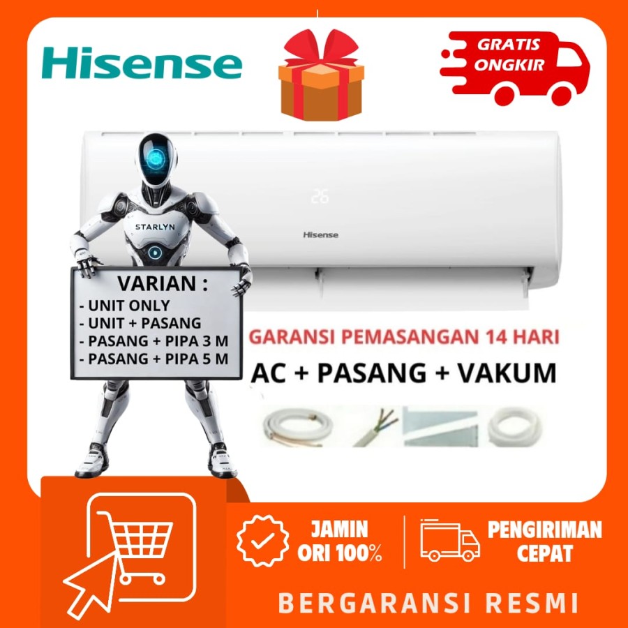 HISENSE AC SPLIT 2PK 18CDG STANDAR 2 PK R32 AN18CDG 