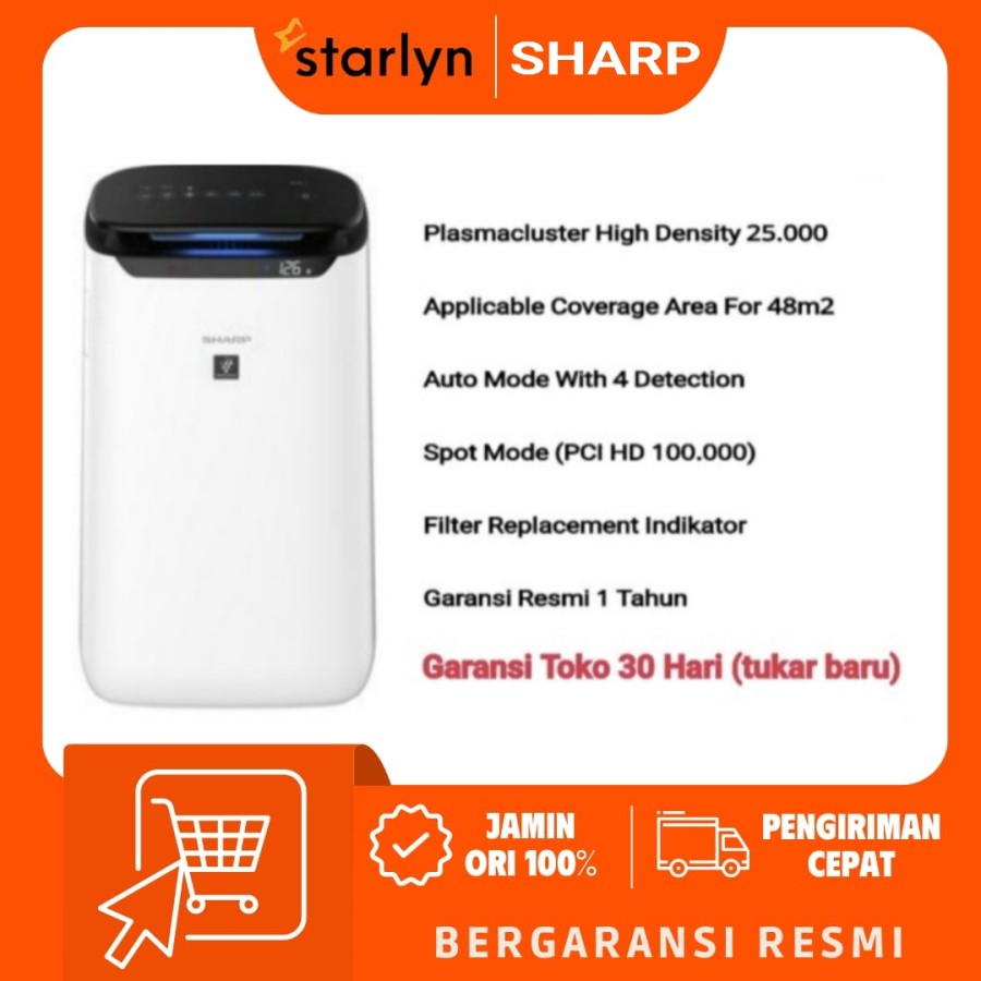 SHARP AIR PURIFIER FP-J60Y-W [Coverage Area for 48 m²] 