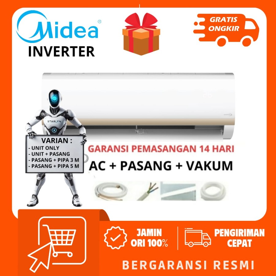Midea AC Inverter 1.5 PK MSIAF-12CRDN2