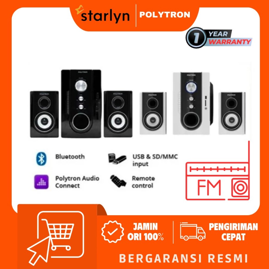 POLYTRON PMA 9320 /W Multimedia Bluetooth FM Speaker 9320 PMA 9320 /B