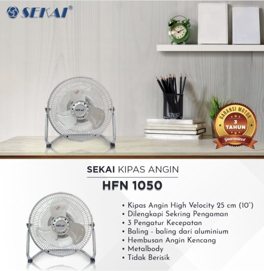 SEKAI Metal Floor Fan 10 Inch HFN1050 Kipas Angin Lantai HFN 1050 