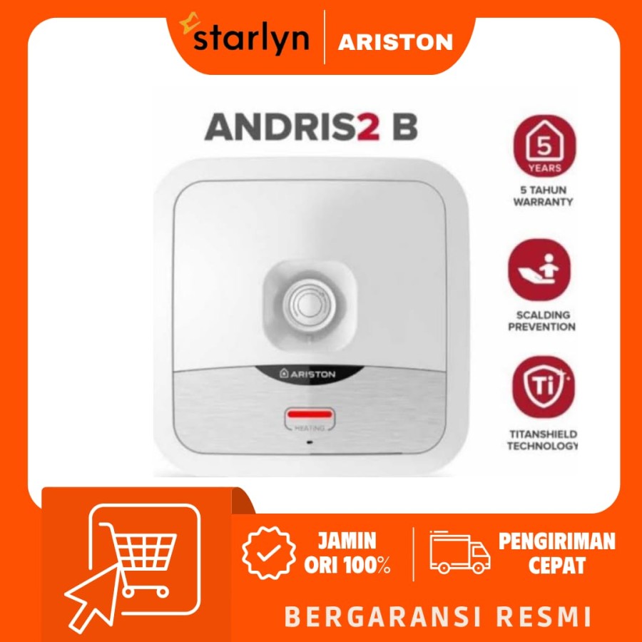 ARISTON WATER HEATER PEMANAS AIR LISTRIK ANDRIS 2 B 10 L /15 L / 30L
