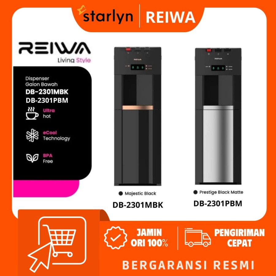 Dispenser REIWA DB 2301MBM Galon Bawah Bottom Loading 