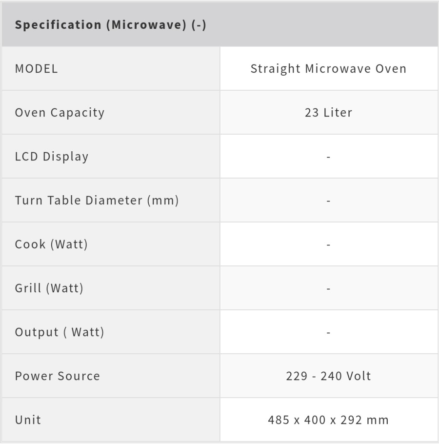 Microwave Sharp R21D0 Straight Microwave Oven 23 Liter R-21D0(S)IN 