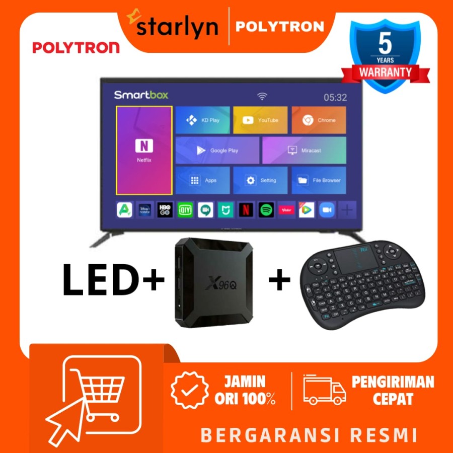 POLYTRON LED DIGITAL TV 32" SMART ANDROID BOX 11 PLD32V1853 / 32V1853 
