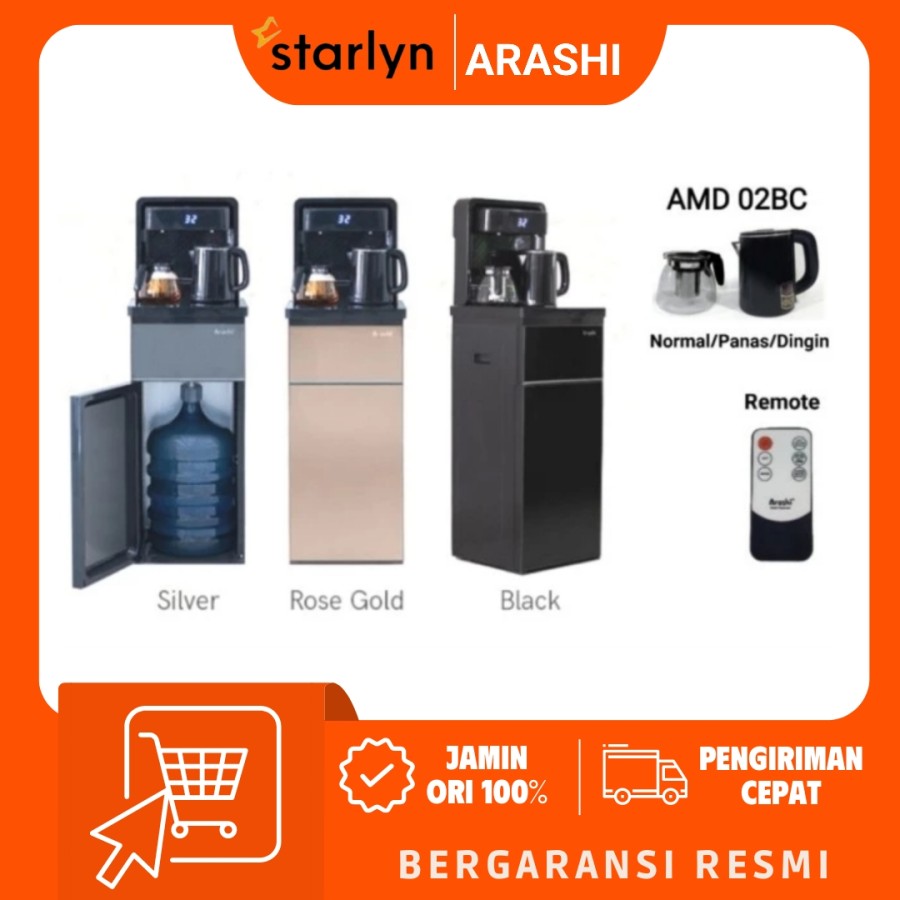 Arashi Multifunction Dispenser AMD 02BC / Hot & Cool / Galon Bawah