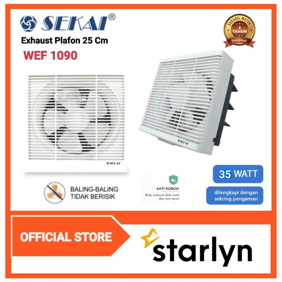 SEKAI Kipas Angin Dak Langit-Langit MVF1090 Exhaust Plafon MVF 1090