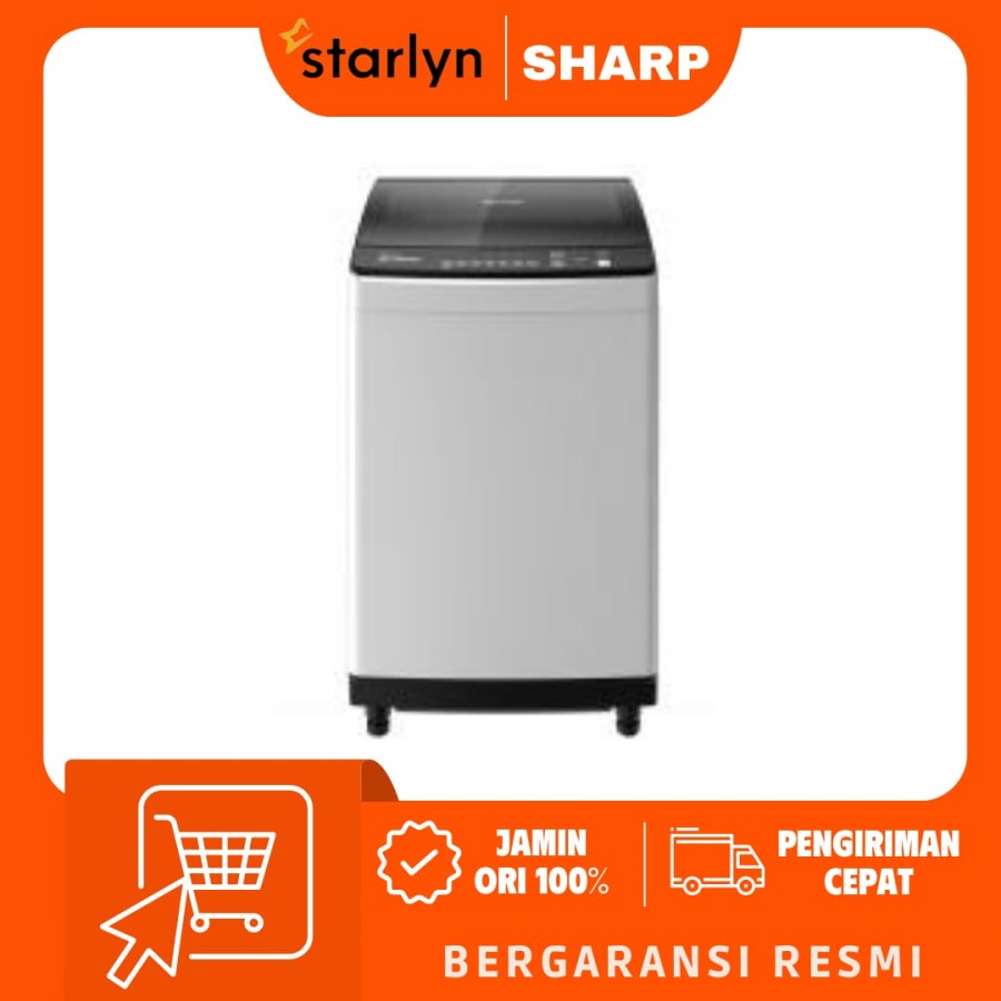 Sharp Mesin Cuci Top Loading ES-M1000T-GG New Megamouth Series 10 Kg