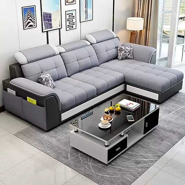 Sofa L Grey 2 Elegan / Sofa Minimalis