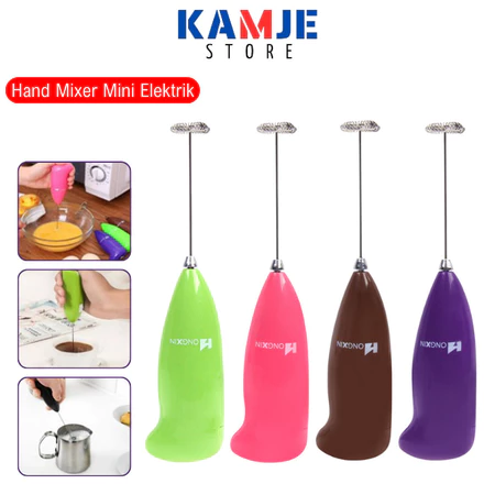 KAMJE Hand Mixer Mini Pengocok Telur Milk Frother Pengaduk Kopi Milkshake Elektrik