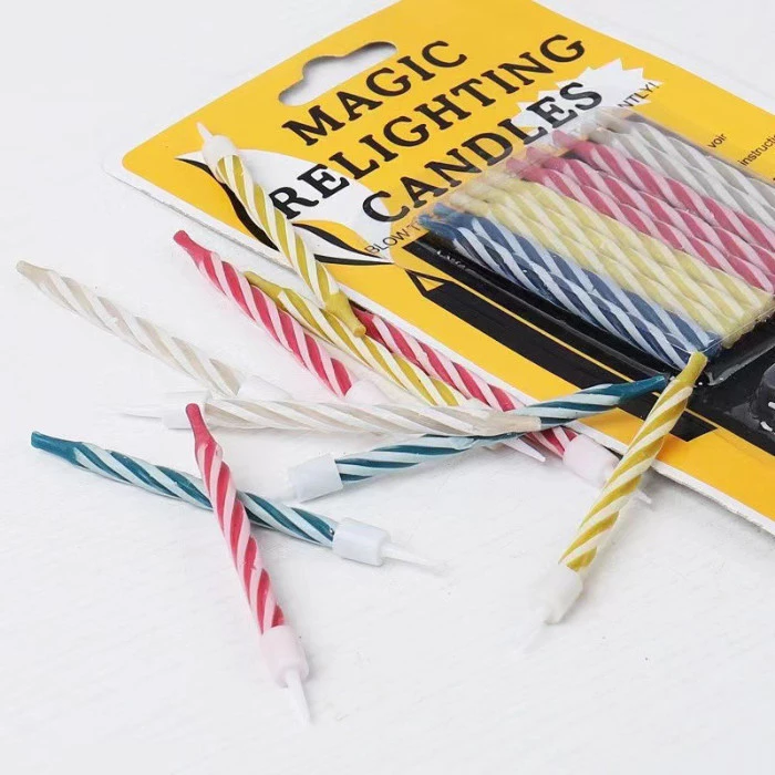 KAMJE Lilin Ulang Tahun Ultah Aesthetic Panjang Spiral Isi 10 Pcs Magic Relighting Candles