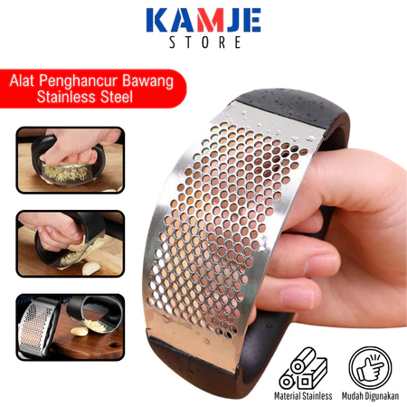 KAMJE Alat Penghancur Bawang Putih Bahan Stainless Steel