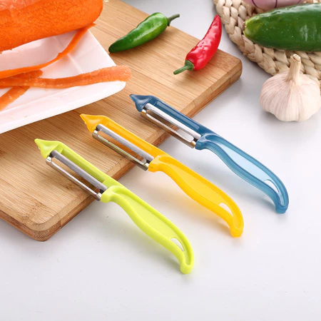 KAMJE Pisau Pengupas Kulit Buah Sayuran Peeler Parutan Wortel Kentang Apel Alat Kupas Serbaguna