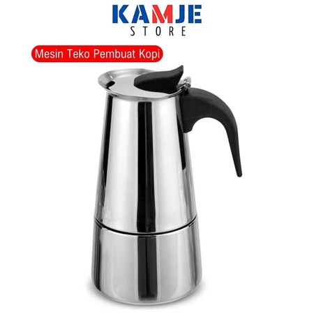 KAMJE Alat Mesin Teko Pembuat Kopi Espresso Coffee Maker Mokapot Tanpa Ampas Stainless Steel
