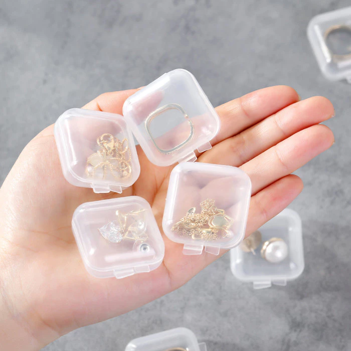 KAMJE Kotak Box Mini Kecil Tempat Perhiasan Anting Memory Card Obat Earplug Plastik Serbaguna