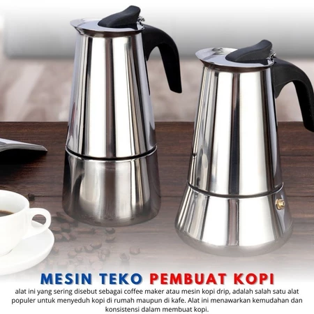 KAMJE Alat Mesin Teko Pembuat Kopi Espresso Coffee Maker Mokapot Tanpa Ampas Stainless Steel