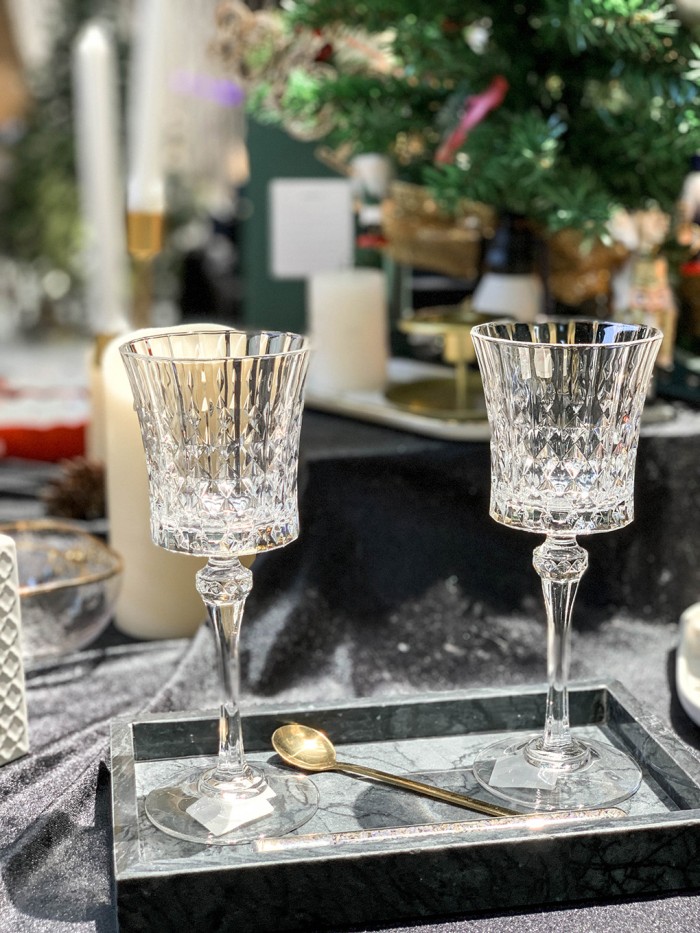 Lady Diamond Crystal Glass Wine Drink | Gelas Pesta bahan Kristal