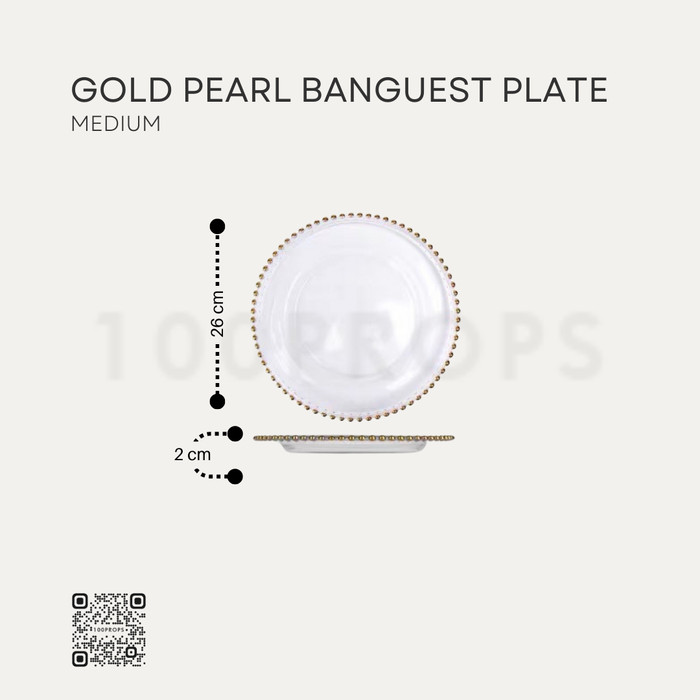 Gold Pearl Banquet Glass Plate