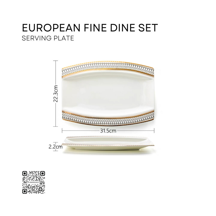 European Fine Dining Serving Bowl | Mangkuk dan piring motif European